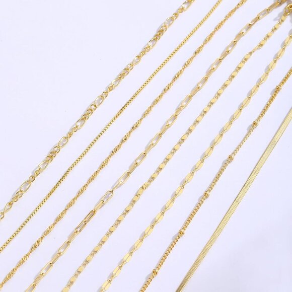 🆕 Relveo Trendy Chain Bracelet Women Gold Stackable Snake Figaro Pack Jewelry - Picture 6 of 7